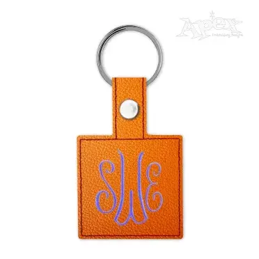 Square Keychain ITH Embroidery Design