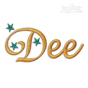 Stars Script Machine Embroidery Font by Apex Design
