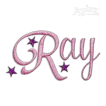 Stars Script Alphabet Letters Machine Embroidery Font by Apex Star