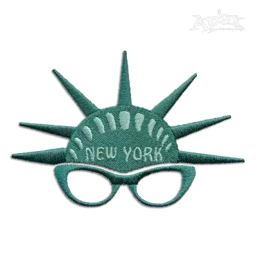 Statue of Liberty Crown NYC New York City Embroidery Design