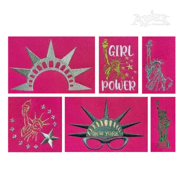 Statue of Liberty NYC New York City Machine Embroidery Designs by Apex All