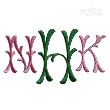 Stylish Bamboo Monogram Machine Embroidery Font by Apex Art