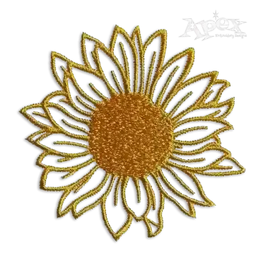 Sunflower Outline Machine Embroidery Design - clean outline sunflower, two sizes