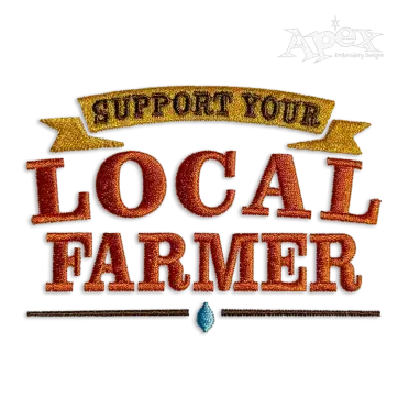 Support Your Local Farmer Machine Embroidery Design by Apex