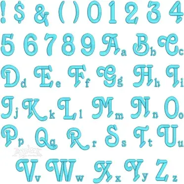 Tango Embroidery Font