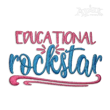 Educational Rockstar Machine Embroidery Design - Apex