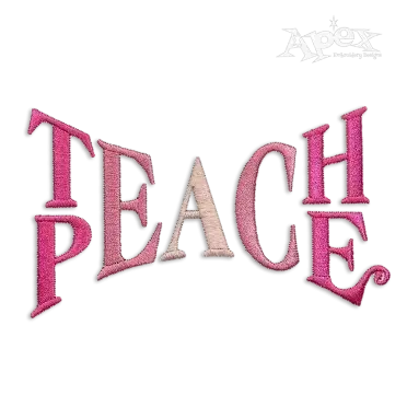 Teach Peace Logo Machine Embroidery Designs - Apex Art