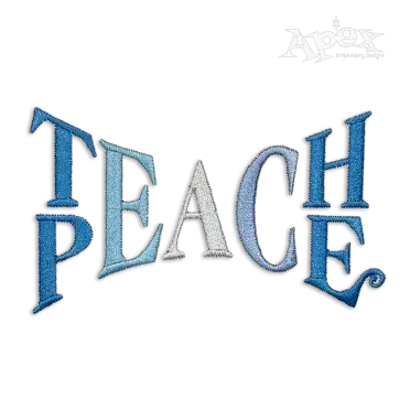 Teach Peace Logo Machine Embroidery Design - Apex