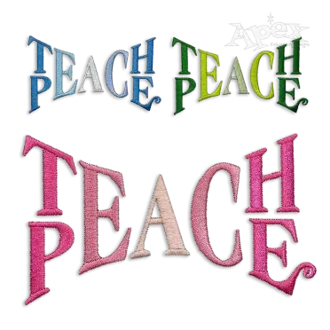 Teach Peace Logo Machine Embroidery Design - Apex All