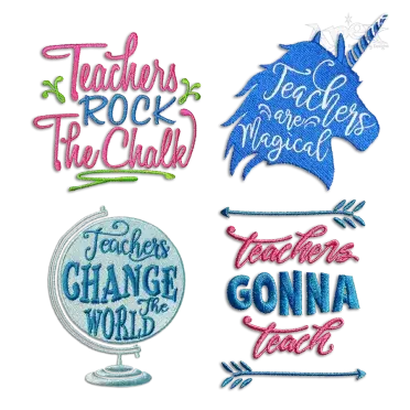 Teachers Appreciation Quotes Machine Embroidery Designs - Apex
