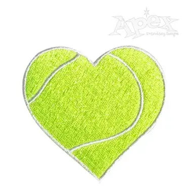 Tennis Heart Love Embroidery Designs