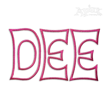 Tiki Island Applique Machine Embroidery Font Designs