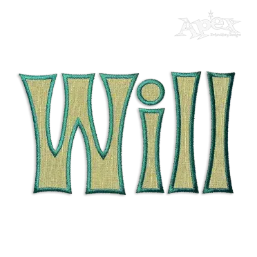 Tiki Island Applique Machine Embroidery Font Design Letters Art