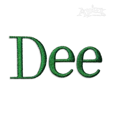 Times Embroidery Font by Apex Designs Letters