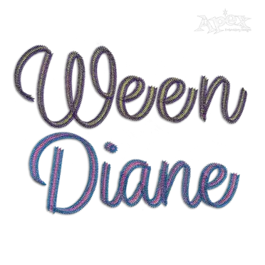 Triple Braid Warren Chain Stitch Embroidery Font