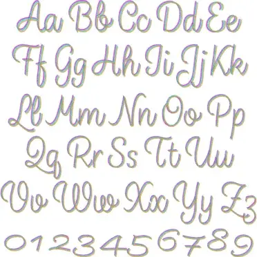 Triple Braid Warren Chain Stitch Font FULL Alphabet