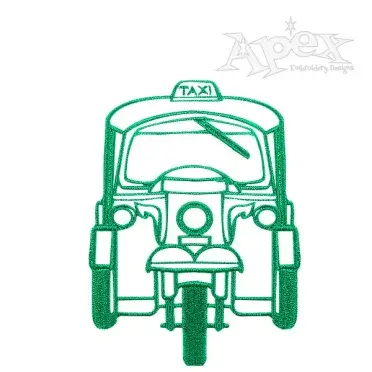 Tuk Tuk Taxi Embroidery Design
