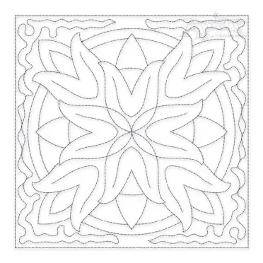 Tulip Flowers Quilt Block Embroidery Design