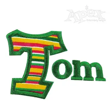 Twist Applique Embroidery Font