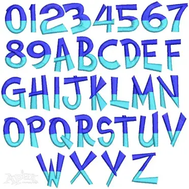 Two Color Fun Embroidery Font