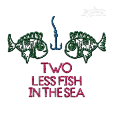 Two Less Fish in the Sea Wedding Machine Embroidery Design | Apex