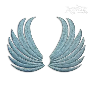 Two Angel Wings Machine Embroidery Design by Apex