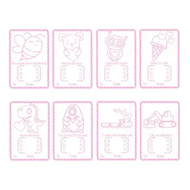 Valentine's Crayon Cards Cuttable Design