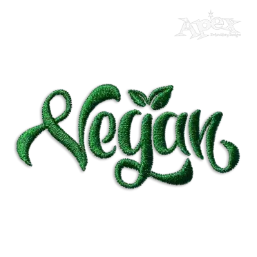 Vegan Machine Embroidery Design by Apex