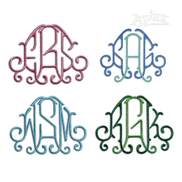 Victoria Monogram Machine Embroidery Font - Apex