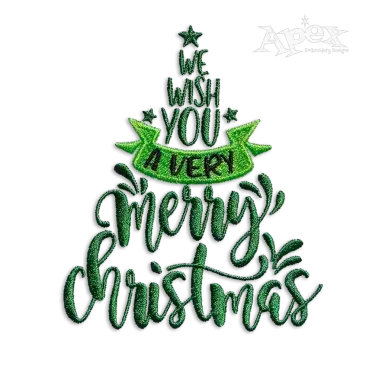We Wish You a Very Merry Christmas Embroidery Design