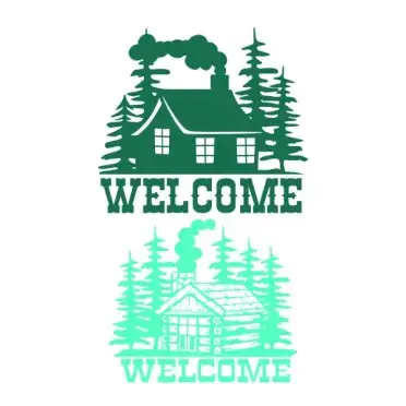 Welcome Log Cabin SVG Cuttable Design