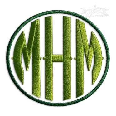 Circle Monogram Machine Embroidery Font by Apex Letters