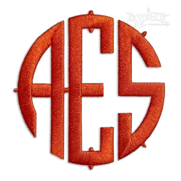 Western Circle Monogram Machine Embroidery Font by Apex Letters
