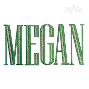 Whitney Embroidery Font Monogram 2-color Megan