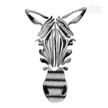 Zebra Head Face Machine Embroidery Design by Apex
