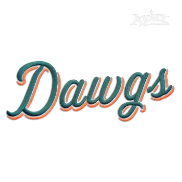Script Shadow Machine Embroidery Go Dawgs Designs