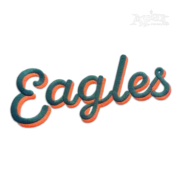 Script 2-Color Shadow Stacked Machine Embroidery Font Eagles