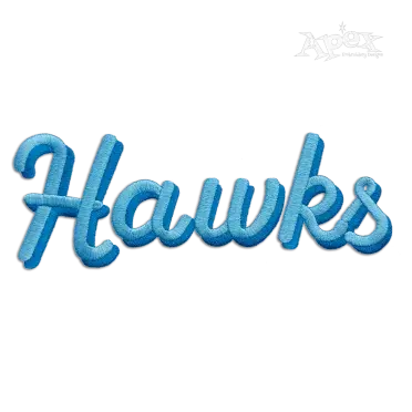 Script 2-Color Shadow Stacked Machine Embroidery Font Hawks