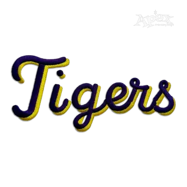 Script 2-Color Shadow Stacked Machine Embroidery Font Tigers