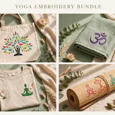 Yoga Embroidery Designs Bundle All