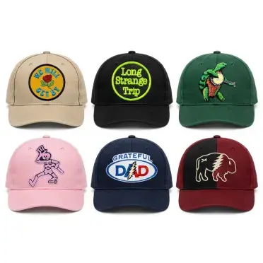 Grateful Dead Machine Embroidery Design Pack hats
