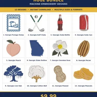 Georgia Huge Bundle Machine Embroidery Design Names All