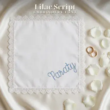 Wedding Script Regular 3D Puff Bean Chain Stitch Embroidery Font Bundle