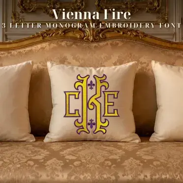 Vienna Pillow Embroidery Monogram