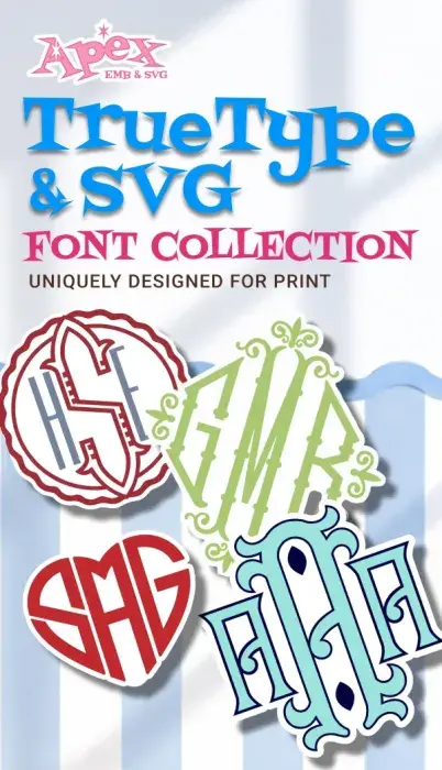 Interlocking Embroidery Fonts