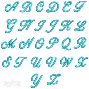 Ribbon script small embroidery fonts  apex embroidery designs
