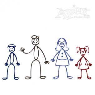 Family Embroidery Design Mom Dad Kids | Apex Embroidery Designs ...