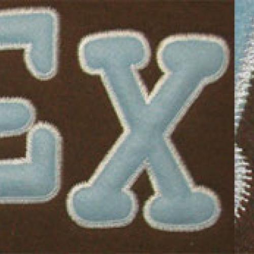 Retro Large Satin and Distress Applique Font Set Apex Embroidery