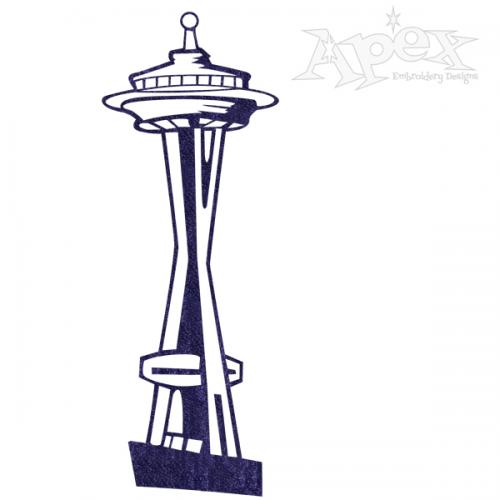 Seattle Space Needle #2 Embroidery Design | Apex Monogram Designs & Fonts