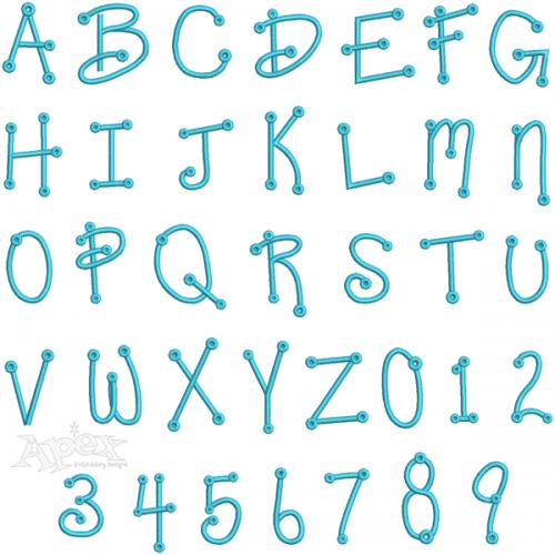 Baby Polka Dots Embroidery Font Apex Embroidery Designs, Monogram